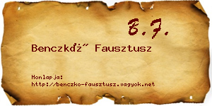 Benczkó Fausztusz névjegykártya